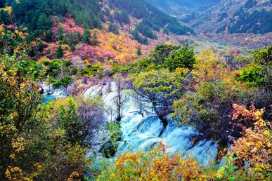 景點：九寨溝風(fēng)景圖1